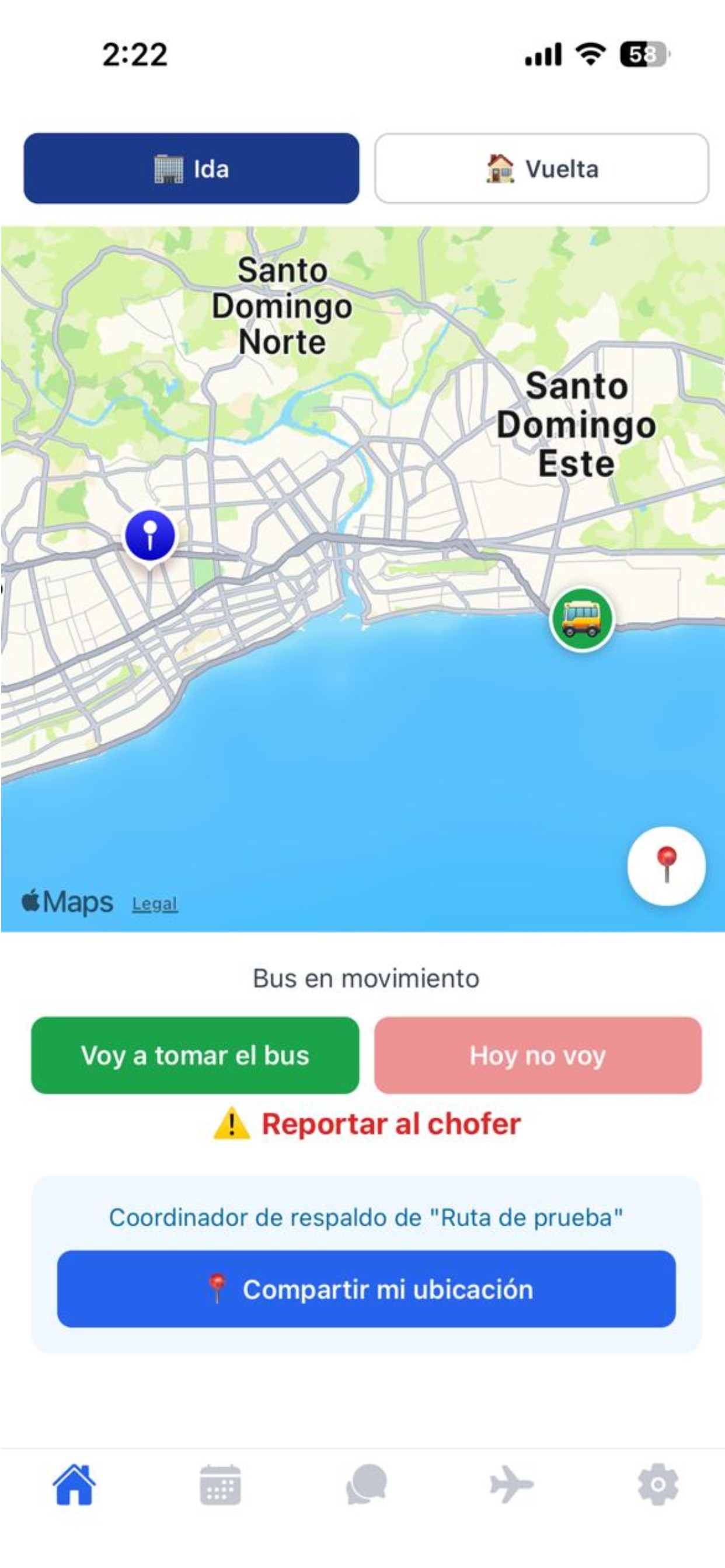 Captura de pantalla de la app Traslado 1