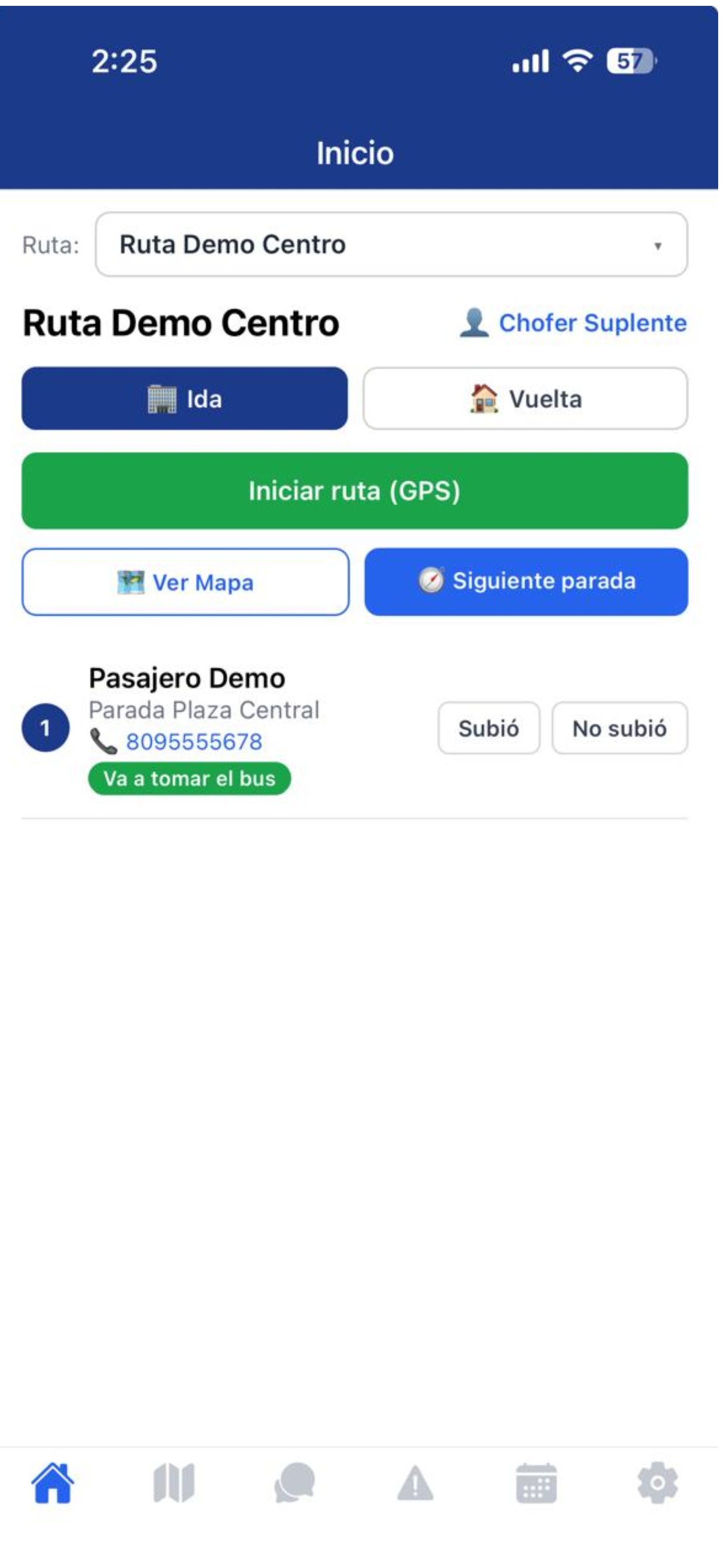 Captura de pantalla de la app Traslado 2