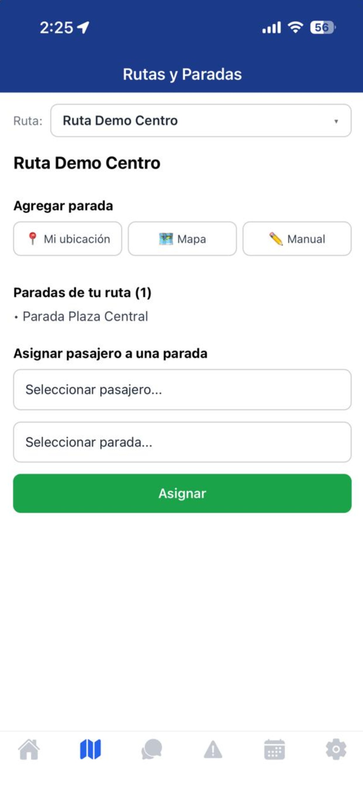 Captura de pantalla de la app Traslado 3