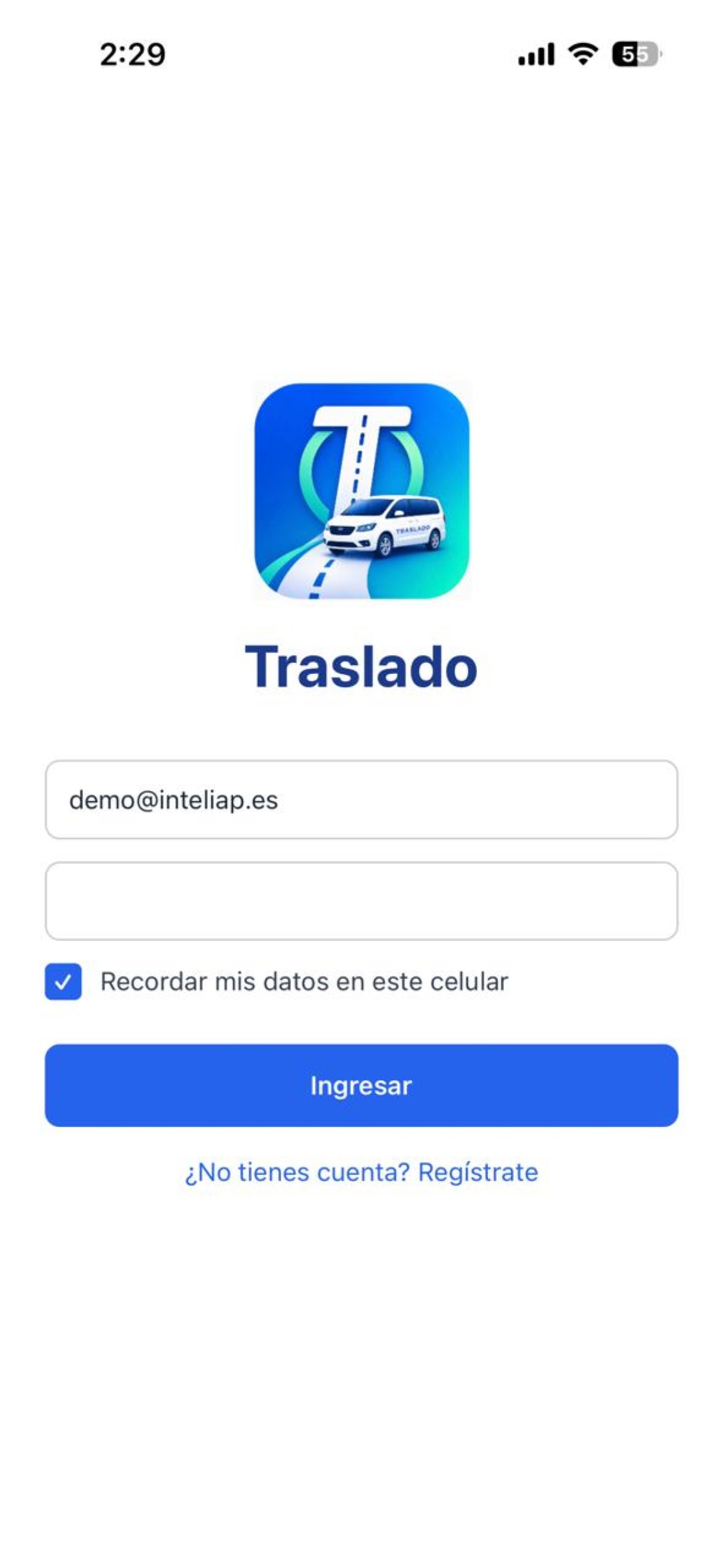 Captura de pantalla de la app Traslado 6